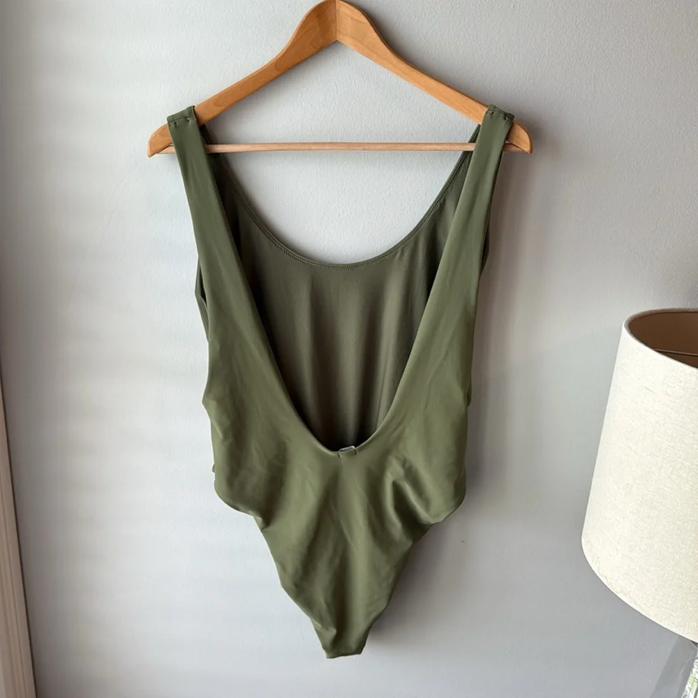 aerie Olive Green One-Piece Swimsuit - Picture 4 of 7